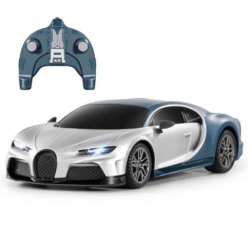 MIEBELY 1/24 Licensed Bugatti Chiron RC Car Rechargeable Toy for Kids 6-12 | Officially licensed;2.4GHz control;LED;rechargeable 3.7V battery;sturdy ABS;indoor/outdoor play;gift for boys & collectors - style: Bugatti Chrion