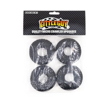 Little Guy Racing Parts Black Label M/T (63mm) 1.0 Inch Tires Compatible with 1/24 RC Axial SCX24, RGT, Element, Enduro, URUAV (4 Tires per Order), Black, 63mmx21mmR1 + Free LGRP Sticker