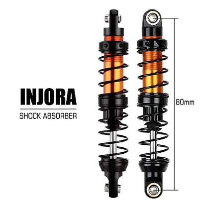 INJORA RC Shock Absorber 4pcs RC Damper for 1/10 RC Crawler Car Axial SCX10 90046 AXI03007 TRX4 TRX6 (80mm) - size: 80mm