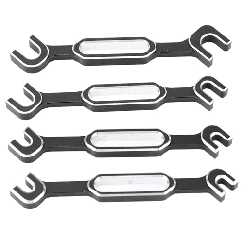 RC Car Wrench, 4PCS RC Car Repair Wrench Turnbuckle Nut Ball Joint Remover Aluminum Alloy RC Maintenance Spanner 3.0‑6.0mm for RC Car Truck - color: Black