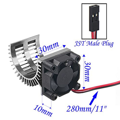 RC Motor Heatsink 540 545 550 Brushless Brushed Electric Engine Heat Sink with 5-6V Cooling Fan Compatible with Traxxas HSP HPI Wltoys Himoto Axial Tamiya 1/10 RC Crawler Truck Car (Silver) - color: Silver