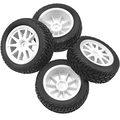 OD 75mm/2.95'' Rubber Tires & Plastic Wheel Rims 12mm Hex Compatible with Traxxas HSP Tamiya HPI Kyosho 1/10 On-Road Touring Racing Car,WLtoys 1/14 144001 RC Buggy (10-Spoke) - style: 10-Spoke