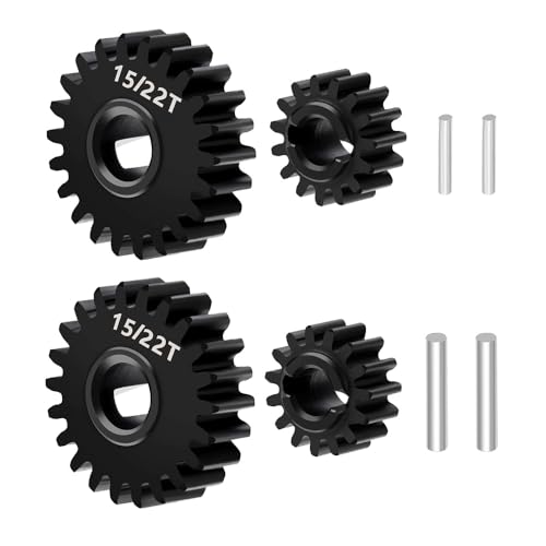RC Steel 13/24T,14/23T,15/22T Overdrive & Underdrive Portal Gears Set for Redcat Ascent-18 1/18 Rock Crawler Car Upgrade Parts - size: 15+22T