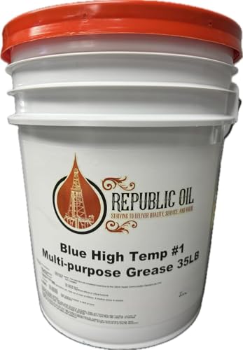 Republic Oil Blue High Temp #1 EP1 Grease 35lb Pail | Lithium Complex | Multi-Purpose | Chassis | Wheel Bearings | Tacky | Extreme Pressure | 5th Wheels | Agriculture | Construction - size: 35 lb Pail