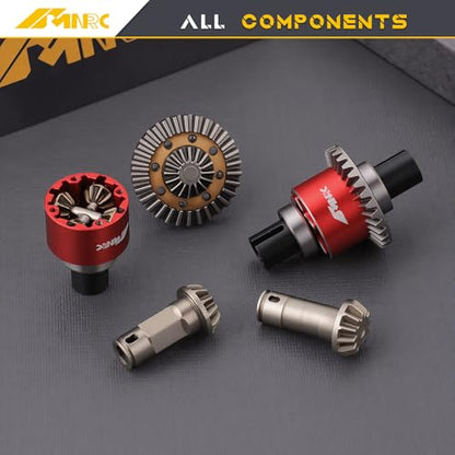 Steel Front Rear Differential Diff Input Gear Kit Compatible with Arrma Typhon Granite Mojave Grom Series Upgrade Part Red - color: Red