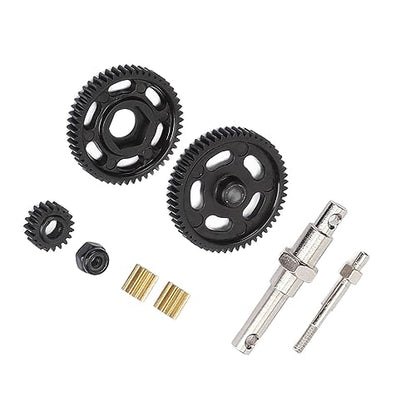 RC Transmission Gear Set, 8Pcs Heavy Duty Steel Gearbox Upgrade for Axial SCX24 1/24 RC Crawler Car, High Performance Metal Gears with Stainless Steel and Copper