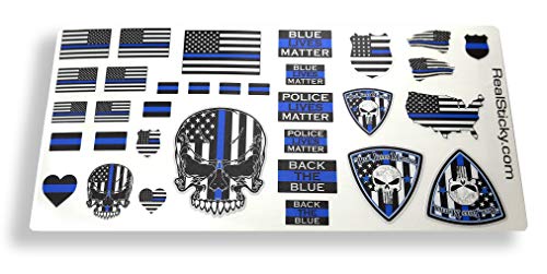 1:10 Scale Police Thin Blue Line RC Sticker Sheet – 33 Die-Cut Vinyl Decals for RC Cars, Trucks & Dioramas