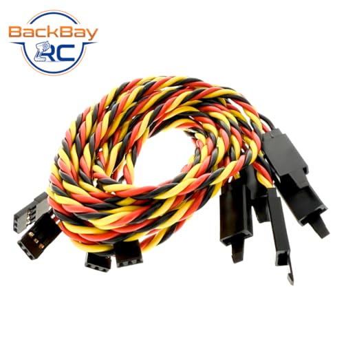 BackBayRC - 20in 20awg Male/Female w/Clip Universal Servo Extension - 5 Pack - style: 20in Male/Female Extension w/ Safety Clip