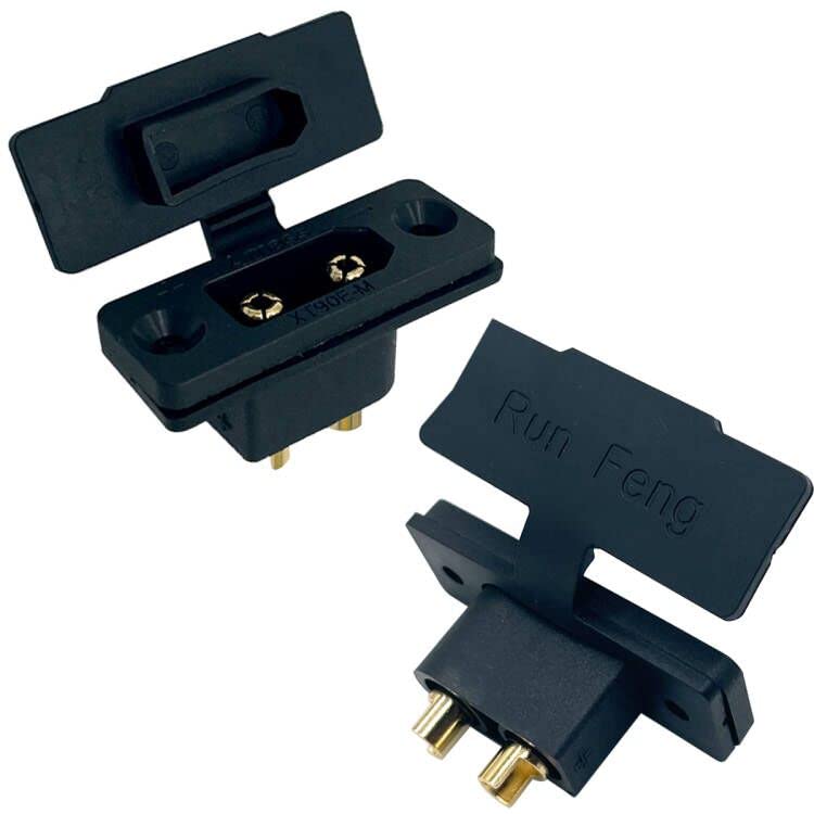 10Pcs Amass XT90E-M Battery Connector XT90E Male Plug Gold-Plated Connector with PVC Protective Sleeve Dust Cap for RC Aircraft Drone Accessories - style: XT90E-M Connector