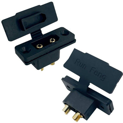 10Pcs Amass XT90E-M Battery Connector XT90E Male Plug Gold-Plated Connector with PVC Protective Sleeve Dust Cap for RC Aircraft Drone Accessories - style: XT90E-M Connector