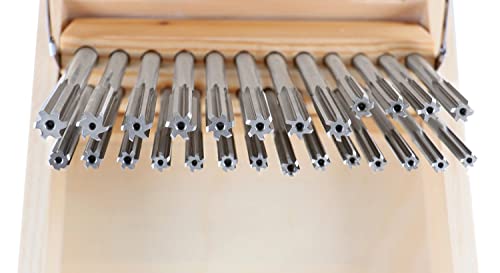 Accusize HSS Chucking Reamer Set Letter Size A to Z, 5500-SL00 | 26 Pc Set, Straight Shank, Straight Flute, Right-Hand Cut, +0.0001 to +0.0005 in Tolerance - size: Letter Size A to Z