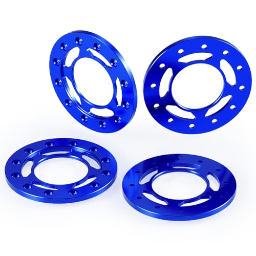 4PCS Aluminum 1.55" Beadlock Wheel Replacement Ring for AXIAL UTB18 D90 TF2 CC01 AX90069 MST JIMNY 1/10 RC Crawler Trail Truck Car (Blue) - color: Blue