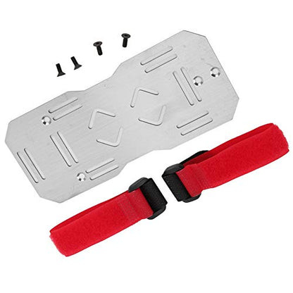 RC Car Battery Mount, Secure Fixing Stainless Steel Tray with Nylon Tie for RC Crawler Off-Road Enthusiasts and Model Builders
