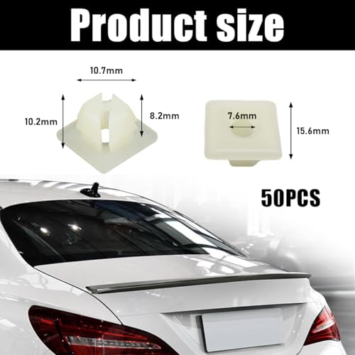 Povtii 50 PCS Nylon Screw Insert, Sturdy Nylon Screw Retainer for Mounting License Plate, Self-Tapping Nuts Insert Bracket Clip for Front & Back License Plates, Car Accessories - color: 50PCS