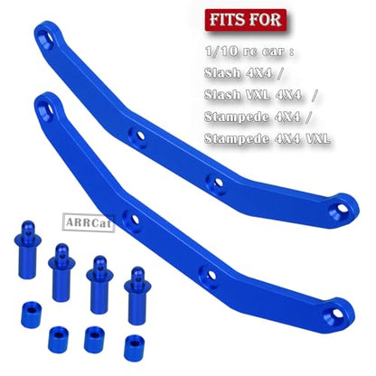 for 1/10 Slash 4X4 VXL/Stampede 4X4 VXL,Aluminum Body Mount Post Set,Front & Rear Body Post Extensions,RC Upgrades Parts Hops Up for Slash/Stampede 4X4 VXL,Replace #6815R,Navy Blue