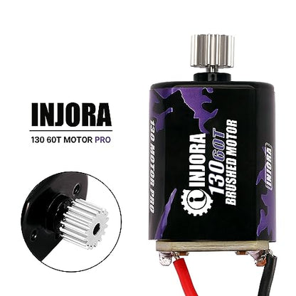 INJORA 130 Brushed Motor 60T with Steel Pinion for 1/24 FMS FCX24 FCX18