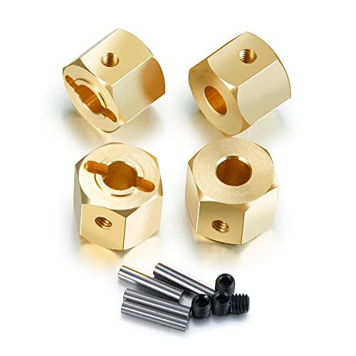 RCLions Brass Wheels Hex Hub 8mm/10mm Extension Hex Drive Adapter for Redcat GEN8 Upgrades Parts 1/10 RC Crawler Car (10mm) - size: 10mm
