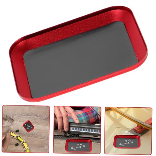 Aluminum Alloy Screw Tray Magnetic Parts Storage Plate for Mechanics Rc Models and Garage Crafts Efficient Screw Organizer Red