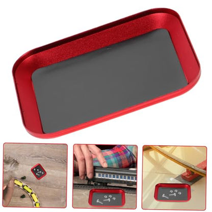 Aluminum Alloy Screw Tray Magnetic Parts Storage Plate for Mechanics Rc Models and Garage Crafts Efficient Screw Organizer Red
