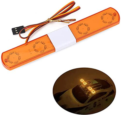RC Car Alarming Light,WONFAST Multi-Function LED Police Night Light Bar Flash Lamp Compatible with 1/8 1/10 1/12 1/24 RC Model Car for HSP TRX4 Tamiya CC01 Axial SCX10(145mm-Yellow) - color: 145mm-Yellow