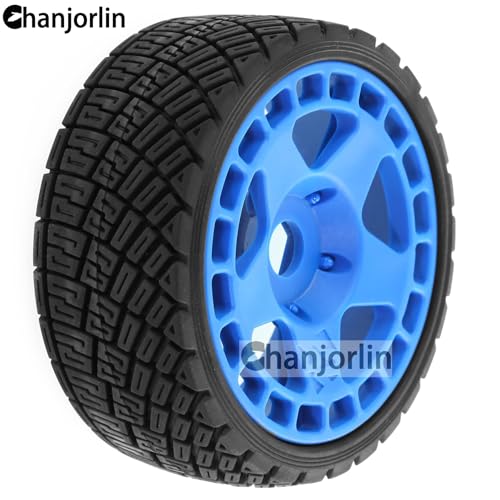 1/8 1/7 RC On Road Tires and Hard Plastic Rally Racing Wheels 17mm Hex Touring Tyres OD 3.94'' for 1:8 1:7 Street Drift Car ARRMA Losi Kyosho GT2 W10 Tamiya HPI WR8 HSP 4PCS (Blue) - color: Blue