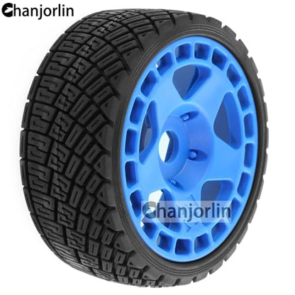 1/8 1/7 RC On Road Tires and Hard Plastic Rally Racing Wheels 17mm Hex Touring Tyres OD 3.94'' for 1:8 1:7 Street Drift Car ARRMA Losi Kyosho GT2 W10 Tamiya HPI WR8 HSP 4PCS (Blue) - color: Blue