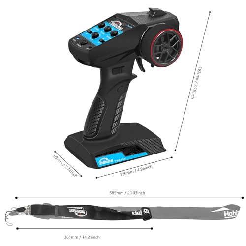 RC Radio System 4CH 2.4G RC Transmitter with Receiver and Lanyard Anti-Jamming Remote Controller for RC Car Crawler Boat, Blue - color: Blue