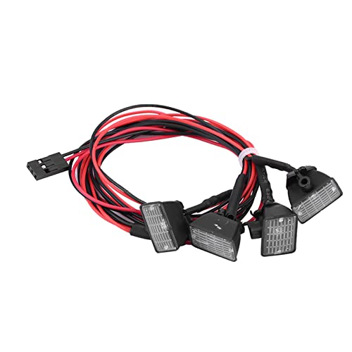 RC LED Light Strip, Waterproof Red White Off-Road Light Bar Roof Mount for RC Crawler Hobbyists Night Driving Outdoor Exploration