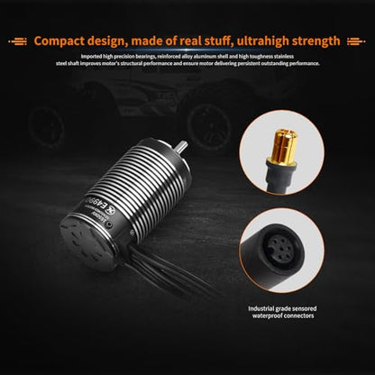 XC E4990 Sensored Brushless Motor for RC Car,3-8S Lipo 1650KV,IP67 Water Proof,Applicable to:1/6 1/7 On-Road,Short Course Monster