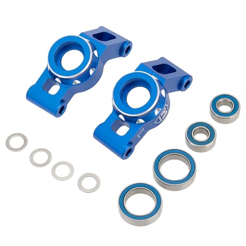 MEUS Racing Aluminum Steering Knuckles C-Hub Stub Axle Carrier Kit for Traxxas 1/16 Mini Maxx Upgrade Parts #10736,10752(Blue) - color: Blue