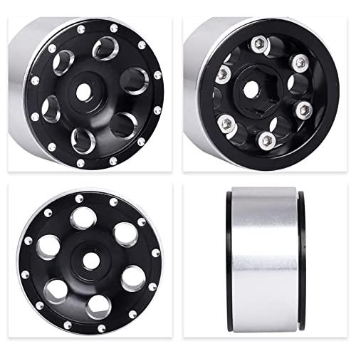 1.0 Beadlock Wheels 1" Micro Wheel Rims for All 1/24 Scale Axial SCX24 RC Crawler Car Upgrades Accessories