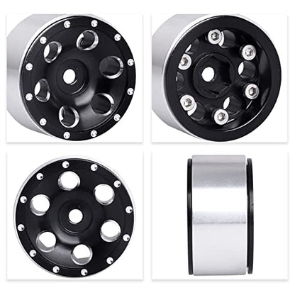 1.0 Beadlock Wheels 1" Micro Wheel Rims for All 1/24 Scale Axial SCX24 RC Crawler Car Upgrades Accessories