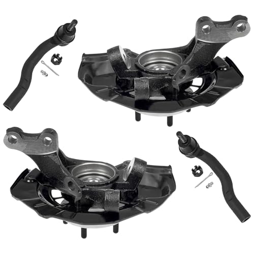 Detroit Axle - Front Steering Knuckles & Wheel Hub Bearings Outer Tie Rods | Replacement for 2007-2011 Lexus ES350 Toyota Camry - 4pc Set - size: 4SU50565/Kit