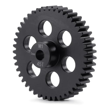 Steel M1 Pinion Gear 45T 5mm Shaft Motor Gears for 1/8 1/10 RC Brush | Brushless Motor Electric Car/Truck Part - size: 45T