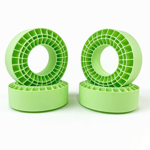 RC 2.2” Silicone Tire Inserts, 45A Silicone Rubber Inner Liners, Waterproof, for 2.2 Crawler Tires (Green, 4PCS) - color: Green