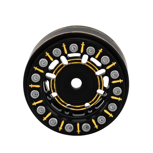 1.0 Plus Brass Beadlock Wheel Rims 4PCS Wheels for All 1/24 Scale FCX24 Axial SCX24 Deadbolt C10 Gladiator 1/18 TRX4M RC Crawler Car Upgrades Parts (Sword) - style: sword