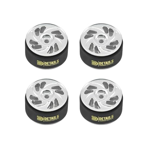 Aluminum 0.7" Beadlock Wheel, Brass Outside Ring and Whee&Tire for SCX30 Cars 4pcs/Set (0.7" Wheel-Sliver) - color: 0.7" Wheel-sliver