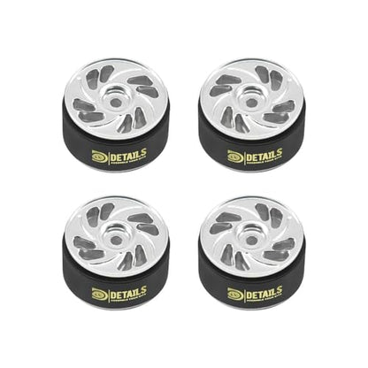 Aluminum 0.7" Beadlock Wheel, Brass Outside Ring and Whee&Tire for SCX30 Cars 4pcs/Set (0.7" Wheel-Sliver) - color: 0.7" Wheel-sliver