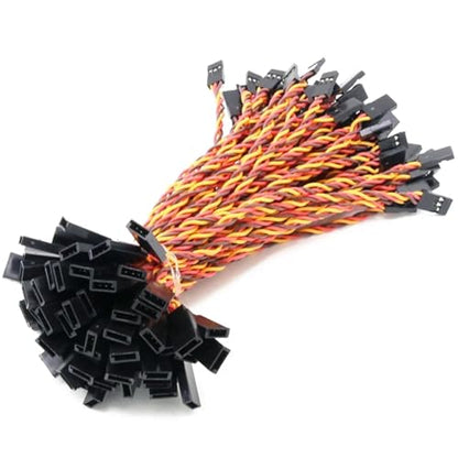 30 Pcs Servo Extension Cable 10-100cm Anti-Interference for Futaba JR RC Helicopter Car | Anti-interference servo wire set, 6 lengths 10-100cm, 30 pcs, compatible with Futaba & JR receivers.(100cm Cable) - color: 100cm Cable