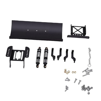Estink Alloy RC Snow Plow with Hydraulic Damping, Shock Absorbing Replacement for 1/18 RC Crawler Car (Black) - color: Black