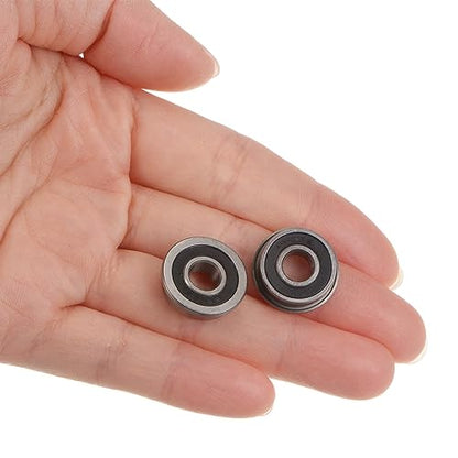 uxcell F696-2RS Flanged Ball Bearing 6x15x5mm Double Sealed Chrome Steel Flange Bearings, 20pcs - size: 6x15x5mm