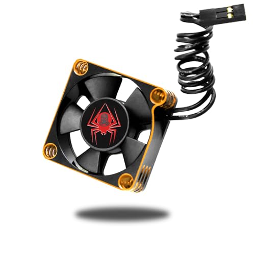 RC Car Metal Motors Cooling Fan 25mm 30mm 35mm 40mm 50mm RC Heatsink 28000RPM ESC Cooling Fans Glod-Black for 1/8 1/10 1/12 Truck Off Road Crawler Car 540 550 Brushless OR Brushed (40mm)