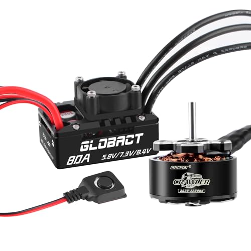 GLOBACT 3625 2250KV Brushless Motor & 80A ESC for 1/10 TRX4 SCX10 - size: 2250KV