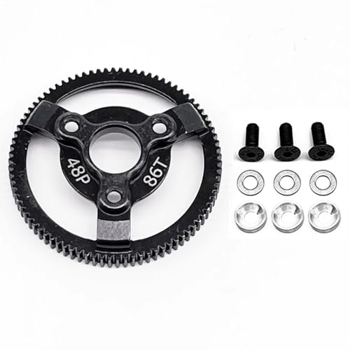 RC 48P 86T Spur Gear Hardened Steel Spur Gear Upgrades Part for Traxxas 1/10 Slash Stampede Rustler Bandit 2WD VXL XL-5 F-150 SVT, (86T) - size: 48P-Spur Gear-86T