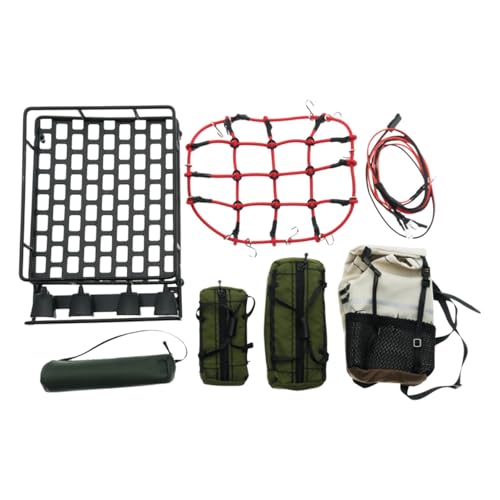 1: 10 RC Crawler Roof Rack and Luggage Set Multiple Waterproof Bags Accessory Lightweight DIY Modification Parts, Style B
