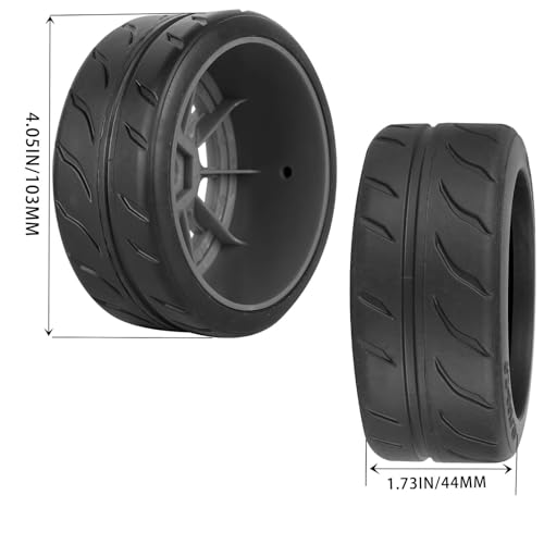 RC Rubber Wheels RC Tires for 1/7 Infraction 6S BLX,1/8 Typhon 6S BLX,Limitless,Highway Wheels Soft Tires Truck Tire Highway Tires,4PCS Black - color: Black(4pcs)