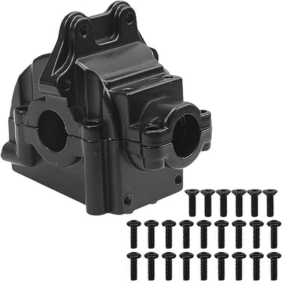 ShareGoo Metal Differential Gearbox Housing Cover & Differential Gear Set Compatible with WLtoys 144010 144001 144002 124016 124017 124018 124019 RC Car (Black) - color: Black