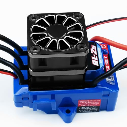 LSG ESC Heat Sink Cooling Fan for Tra-xxas Mini Maxx/Slash 4x4 XRT VXL 3S | Motor Heatsink Cooling Fan Dual Set Compatible with Tra-xxas 1/10 Slash/Stampede/Rustler RC Car Upgrade Parts - color: Black