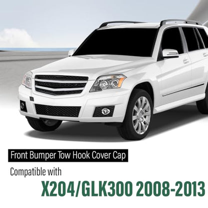 LQI Front Bumper Tow Hook Cover Cap Fit Benz GLK-Class X204 2008-2013 | Fit GLK250 GLK300 GLK350 2008-2013 2048850224 Black - size: Front | Fit Benz X204 GLK-Class 2008-2013
