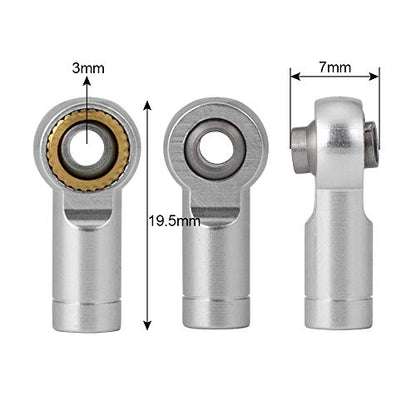 M3 Metal Tie Rod End Ball Joint Link Ball Head Holder, M3 Silver | For 1/10 Axial SCX10 90046 90047 TRX4, RC Crawler Car, Parts - color: M3 Silver